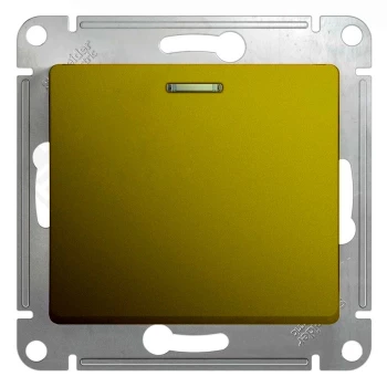 Выключатель 1-клавишный, проходной с подсветкой (с двух мест), Фисташковый, серия Glossa, Schneider Electric