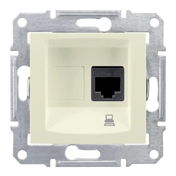 Розетка компьютерная 1-ая кат.6, RJ-45 (интернет), Бежевый, серия Sedna, Schneider Electric