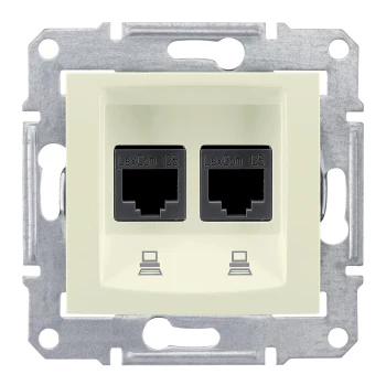 Розетка компьютерная 2-ая кат.6, RJ-45 (интернет), Бежевый, серия Sedna, Schneider Electric