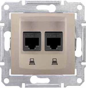 Розетка компьютерная 2-ая кат.6, RJ-45 (интернет), Титан, серия Sedna, Schneider Electric